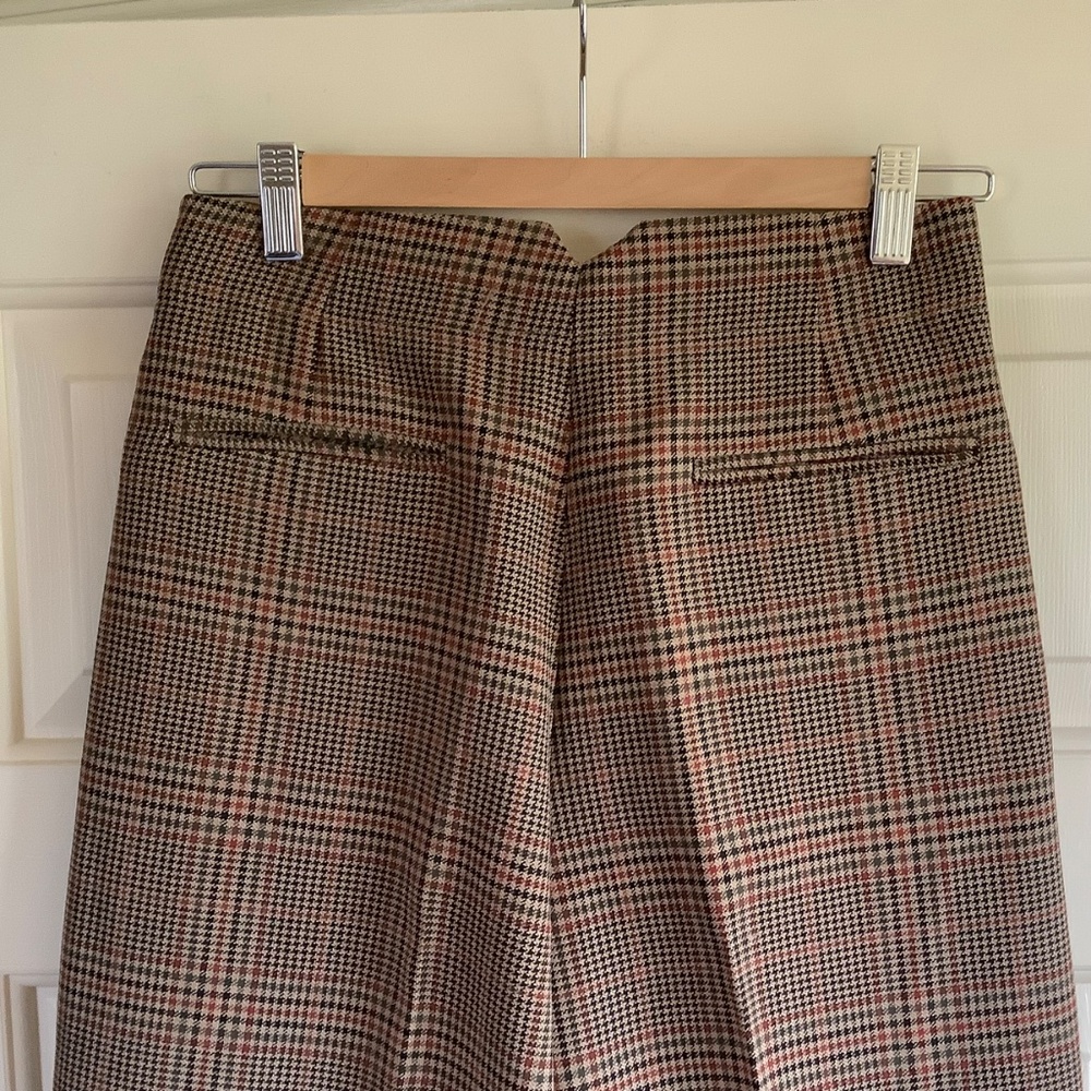 ZARA Women Collection Check Darted Trousers Light Brown SZ XS - Picture 10 of 16